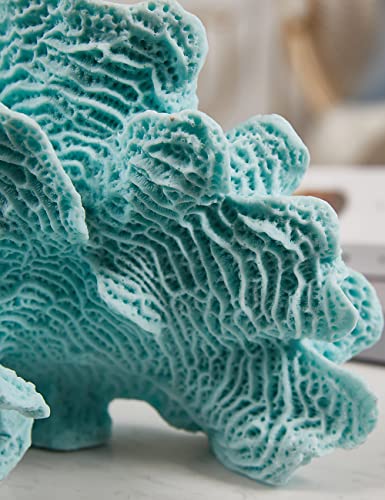 HAUCOZE Coral Decor Ocean Sculpture Statue Modern Home Art Table Centerpiece Gift for Living Room Bookshelf Polyresin 9.4 Inch