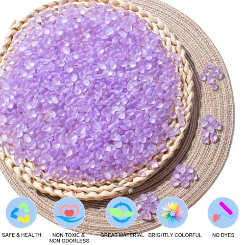 Keedolla Lavender Aquarium Rocks Betta Fish Tank Gravel, Frosted Sea Glass Marbles Gemstones for Vase Fillers, DIY Crafts and Home Decor - 230g/8oz - color: Lavender, size: 0.5 LB