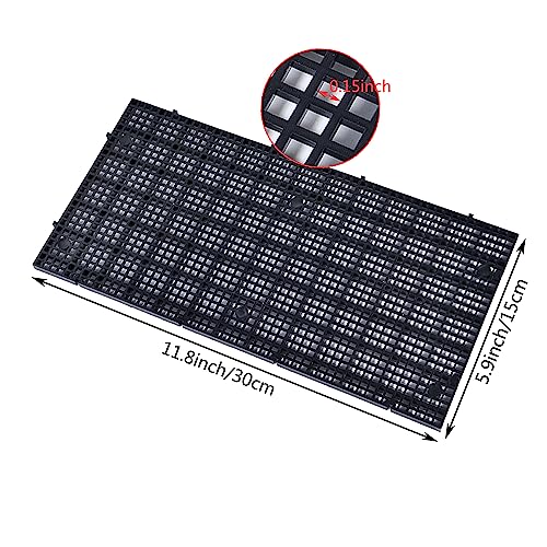 ALEGI Plastic Grid Divider Tray Egg Crate Louvre Aquarium Fish Tank Bottom Isolation with Bracket (4pcs Black) - size: 4pcs Black