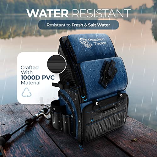 Reaction Tackle Fishing Tackle Bag – Salt Water Resistant Fishing Bag, 1000D PVC Waterproof Material, Tackle Box Organizer with Dividers for 3600 or 3700 Trays - color: E: Backpack (without trays)