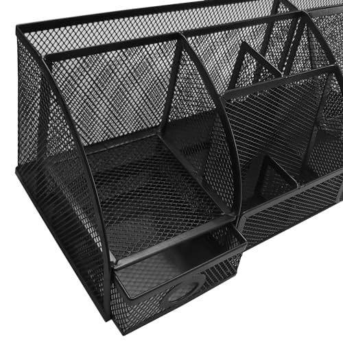 Mesh Desk Organizer Set Office Accessories - Desk Organization with multiple compartments for Desk Supplies, Desk Storage Organizer, Desktop Organizer with drawers, Desk Organizers and Accessories
