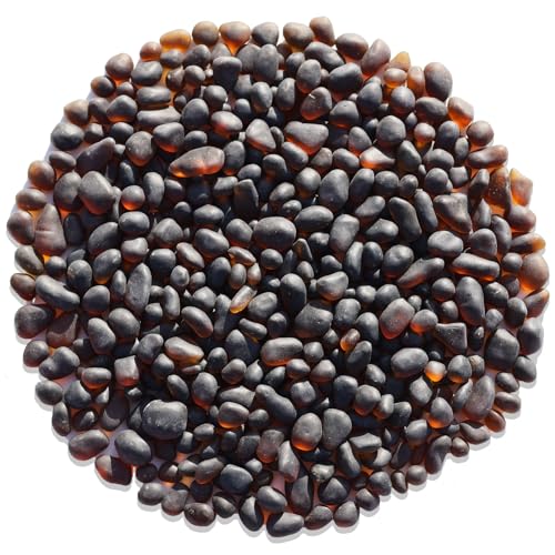 QYGL Sea Glass Stones - 0.55LB Brown Frosted Glass Pebbles Gemstones - Perfect for Aquarium Rocks, Fish Tank Gravel, Vase Fillers, DIY Crafts, and Home Decor - color: Brown