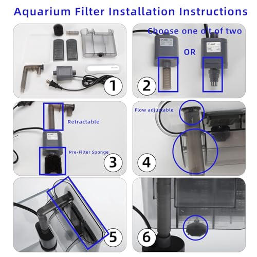 Vimvins 5 Gallon Glass Small Fish Tank with Filter Light and Lid, Betta Aquarium Starter Kits - size: 5 Gallon