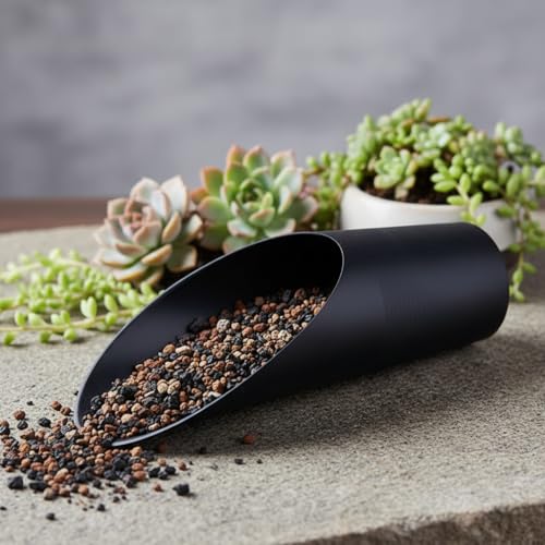 Bonsai Soil Scoops, Plastic Garden Soil Scoops, Black, Classic, Ergonomic Grip