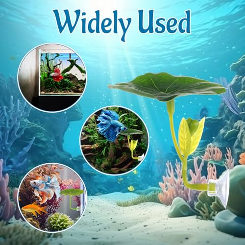 3 Pcs Betta Fish Hammock, Betta Leaf Hammock for Bettas Fish with Suction Cup, Safe Resting Spot for Fishes Tank