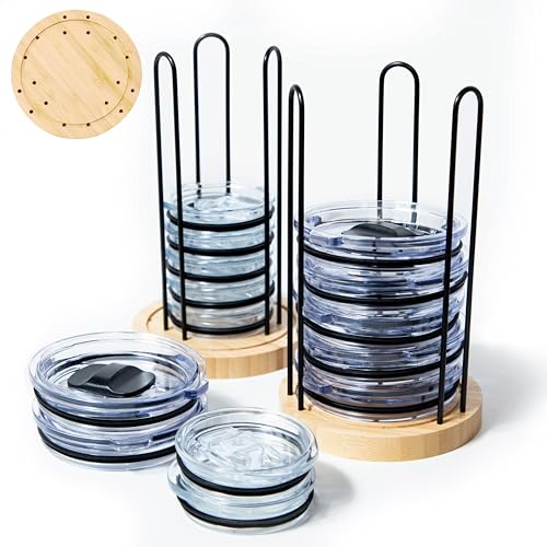 2PC Tumbler Lid Organizer, Detachable Cup Lid Organizer for Simple Modern Tumbler/Yeti Tumbler/Stanley Tumbler Lids, Holds up to 20 Lids, Cup Organizer for Kitchen Organizers and Storage