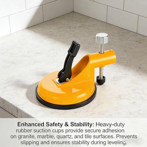 Adjustable Height Setter - Professional Countertop Leveling Tool, New Suction Cup Leveling Device for Floor Gap, Suit for Granite, Marble, Quartz Slabs (Red) - color: Red