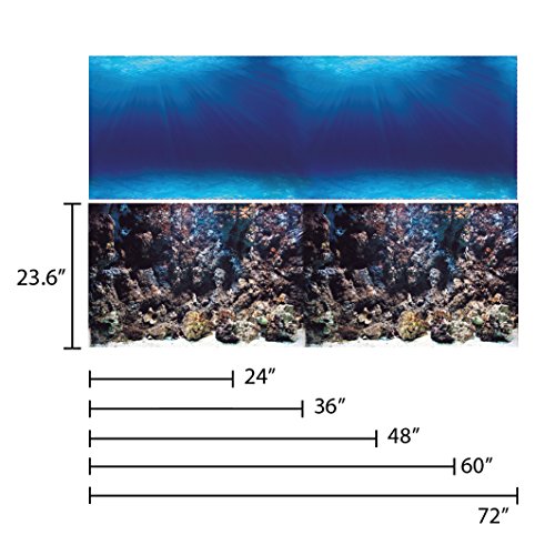 Vepotek Aquarium Background Deep Seabed/Coral Rock Double sides (Deep Seabed/Coral Rock, 24WX24H)