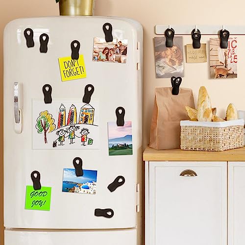 10PCS Magnetic Chip Clips Airtight Seal Reusable Black Bag Clips for Food Storage Heavy Duty Plastic Food Clip for Refrigerator,Fridge,Snack, Kitchen,Bread Bag,Garden,Clothes Pins,Home Decor - color: Black