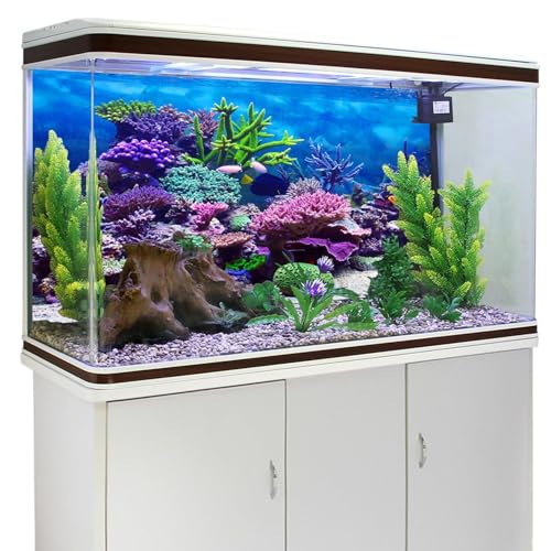 YongFoto Ocean Theme Fish Tank Background 24x12 inch Coral Seaweed Reef Rock Tropical Fish Underwater Sea World Polyester Backdrop Reptile Habitat Terrarium Aquarium Background - color: Underwater 2, size: 24x12inches