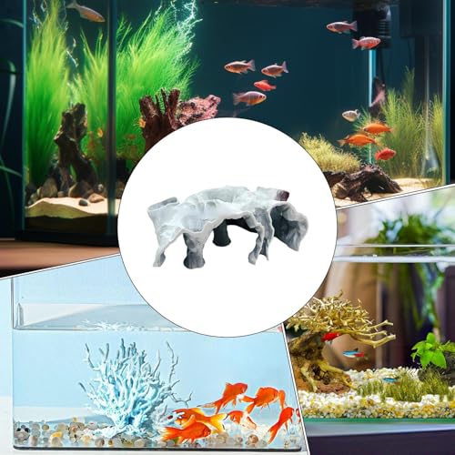 Aquarium Underground Tunnel Cave, Cave Fish Tank Decor, Fish Tank Decor Decoration, Breeding Shelter Decoration - size: Small