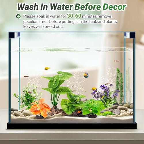 GOZILLA Fish Tank Plants, Reptile Artificial Plastic Plants, Reptile Plants for Terrarium, Aquarium Decorations Resin Pedestal Ornaments for Fish Tank Accessories Set.(5PCS/C-Set) - color: 5 Pcs/ C Set