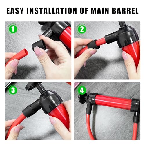 Siphon Pump Fluid Transfer Pump for Car, Fuel Transfer Hand Pump Kit for Gas Oil Water Liquids, Manual Fluid Fuel Extractor Suction Tool, Car Accessories