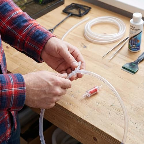 8 Pcs Aquarium Air Pump Connectors with Aquarium Check Valve,Y Shape 3 Way Airline Tubing Connector, Plastic Barb Equal Y Tee for 3/16 in Hose, Anti Shedding Fish Tank Tube Adapters Splitter