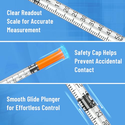 0.5ml Syringe 31G 5/16 Inch 8mm, Lab Supplies Individually Wrapped 25 Pack - size: 0.5ml-31G-5/16", style: 25 Pack