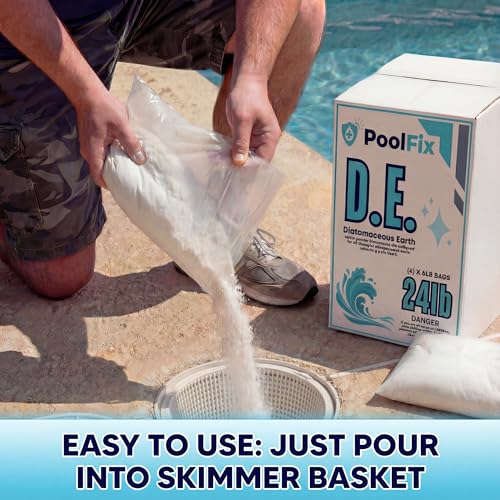 DE Pool Filter Powder – Diatomaceous Earth Pool Filtration Media – DE Filter Powder for Water Clarity - 12LB Bags for Crystal Clear Swimming - size: 12 Pounds
