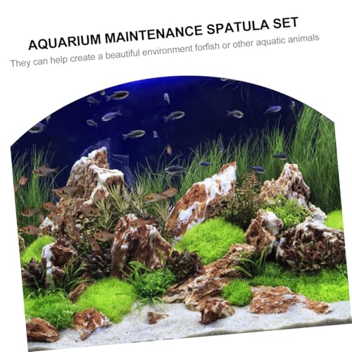Toyvian 3pcs Aquascaping Tools Set for Aquarium Cleaning Stainless Steel Tweezers Spatula for Fish Tank Maintenance Durable Rustproof Water Plant Care Tools