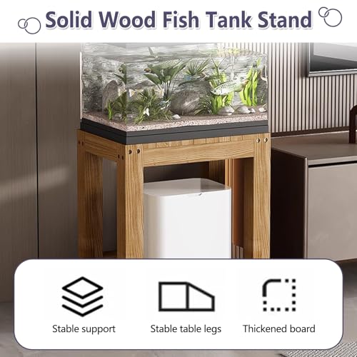 Solid Wood Fish Tank Stand, Adjustable Indoor Storage Rack, Non-Slip Feet, Custom Size for Home, Office & Hotel Use (70x40cm/27.6x15.7in) - Sturdy & Stylish - size: 70x40cm/27.6x15.7in