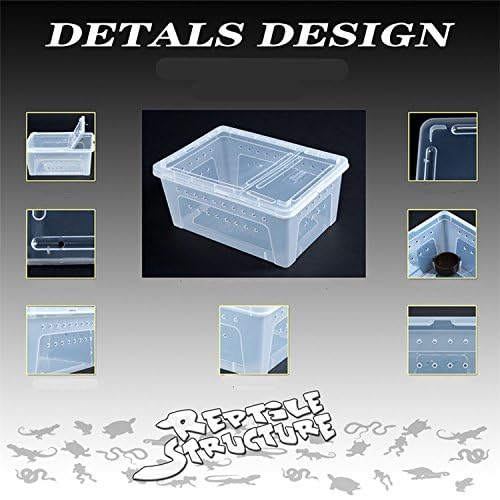 Hypeety Small Reptile Breeding Box for Reptiles Small Snake Turtle Spiders Geckos Frogs Breeding Box Case Feeding Hatching Container Reptile Tank Terrarium