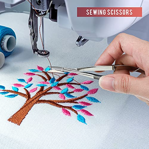 Lasnten 3 Pack Curved Stainless Steel Spring Squeeze Embroidery Scissors Eyebow Grooming Trimming Scissors Thread Snips Clippers Also for Applique, Fabric, Knitting, Sewing, Arts & Craft(Silver) - color: Silver