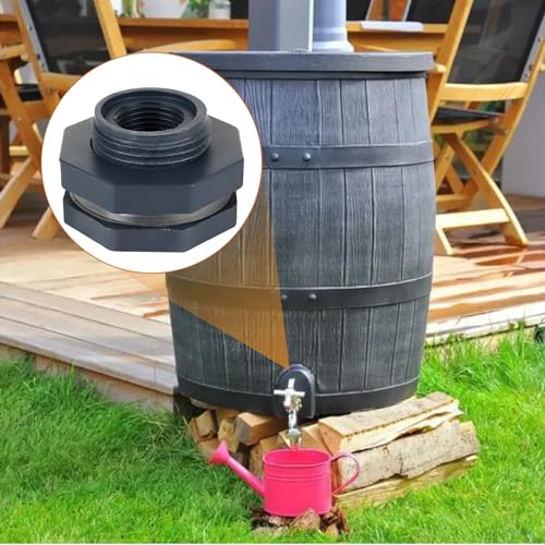 10PCS Bulkhead Fitting 1/2 inch Double Threaded Bulkhead Water Tank Connector PVC Bulkheads Fitting Threaded Thru-Bulk Pipe Fittings for Rain Barrels, Aquariums, Ponds, Water Tanks
