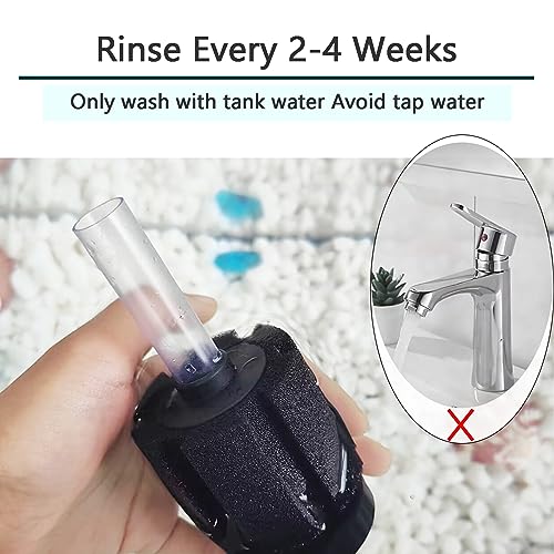 AQUANEAT Aquarium Air Powered Sponge Filter, Fish Tank Bio Bubble Filter with Airline Tubing, Valves, Suction Cup(up to 10Gal)