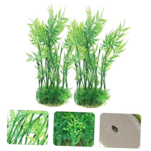 UPKOCH 2Pcs Compact Decorative Aquarium Plant Realistic Fake Plant for Desktop Aquarium Decor for Fish Tank Landscaping Durable Design Creates Unique Artistic