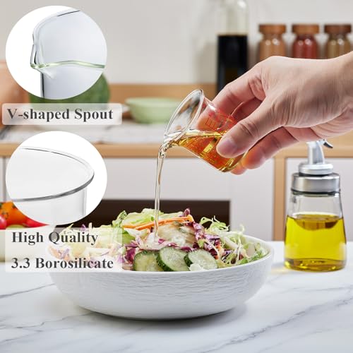 High Borosilicate Glass Measuring Cup-V-Shaped Spout，Glass Measuring Beaker for Kitchen or Restaurant, Easy to Read, 60 ML (2 Oz)-Pack of 2 - size: 60 ML (2 Oz)-Pack of 2