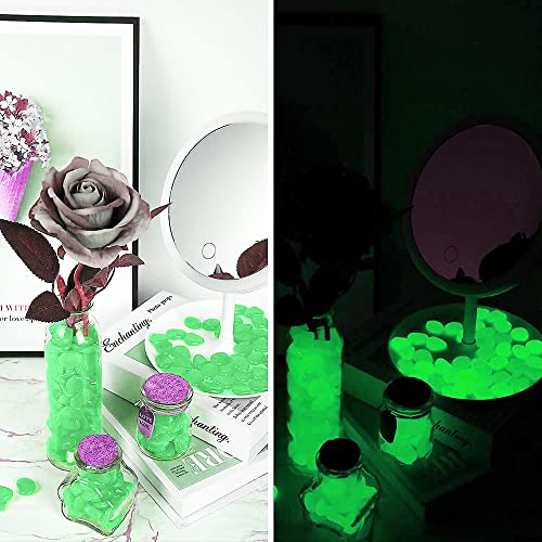 Muzero Glow in The Dark Pebbles, 100pcs Green Glowing Rocks Luminous Stone for Fish Tank, Garden Yard, Path Patio Aquariums Rocks Decor Light Up Rocks - color: Green, size: 100pcs