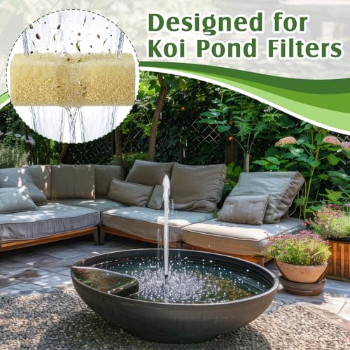 LemonRoad 12" x 40" x 2" Pond Filter Pad Roll, 20 Ppi Coarse Filter Media for Koi Ponds and Water Gardens, Cut to Fit Reusable Pond Filtration Foam for Waterfalls, Skimmers - size: 12" X 40" X 2"