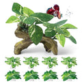 9 Pcs Fish Tank Decor，Silk Aquarium Plants Green Silk Leaf pad Hammock Artifical Driftwood cave Betta Fish Tank Accessories 6 x 3 x 4 inches(LxWxH)