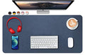 SUJAYU Dual Sided PU Leather Desk Pad, Mouse Pad, Office Desk Mat, Non-Slip Laptop Desk Pad, Waterproof Desk Writing Pad for Office and Home (31.5" x 15.7", Dark Blue + Yellow) - color: Dark Blue + Yellow, size: 15.7" x 31.5"