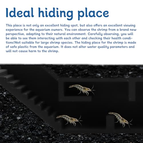 Aquarium Underground Tunnel, Fish & Shrimp Hideout, Fish Tank Decor Decoration Hideout Aquarium Shrimps Breeding Cave Perfect for Small Shrimp, Cherry Shrimp, Dwarf Shrimp (Color:Black)