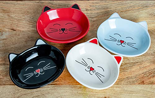 Park Life Designs Oscar Cat Dish - Ceramic Cat Shaped Food and Water Bowl (Black) | Stylish Feeding Bowl, 6 oz Capacity | Lead-Free & Food-Safe | Easy-Clean, Dishwasher Safe - color: Black