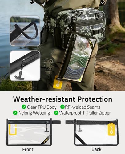 CVLIFE Fishing Tackle Bag Waist Pack with Rod Holder, Water Resistant Fanny Pack Includes 3600 Tackle Box, Waterproof Pouch & Carabiners, Convertible Sling Bag with Net Holster for Gear - color: Shadowstand