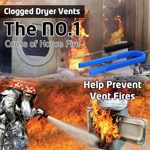 PetOde 2 Pieces Dryer Vent Cleaner Kit - Upgraded Vacuum Hose Attachment Compatible with Most Vacuum Cleaner, Flexible Dryer Lint Brush, Quickly Lint Remove, Deep Blue - color: Deep Blue