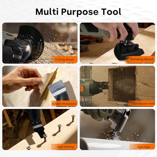 400W Oscillating Tool Kit, 6-Speed Corded Oscillating Multi-Tool with Quick Release, 4.5° Angle, Blades, Sanding Pad, Sandpapers, Scraper and Storage Bag