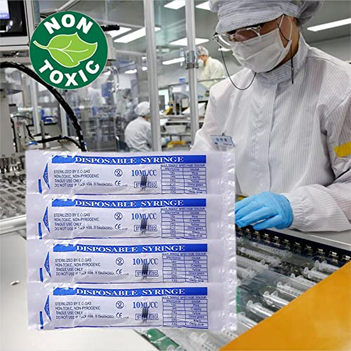 20PCS-10 ml Plastic Syringes, Individually Packge for Scientific Labs Experiment Refilling,Watering,Measuring,lip gloss injection