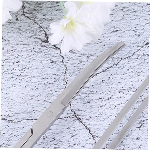 COLLBATH 3-pc Set Aquarium Cleaning Tool Kit Curved Scissors Straight Tweezers Shovel Stainless Steel Non-Slip Handle