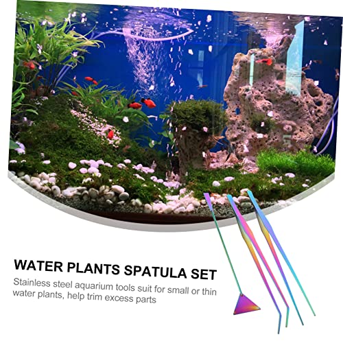 UPKOCH 3pcs Stainless Steel Aquarium Cleaning Tools Set Tweezers Spatula for Water Plants for Fish Tank Maintenance and Aquascaping Durable Easy to Use
