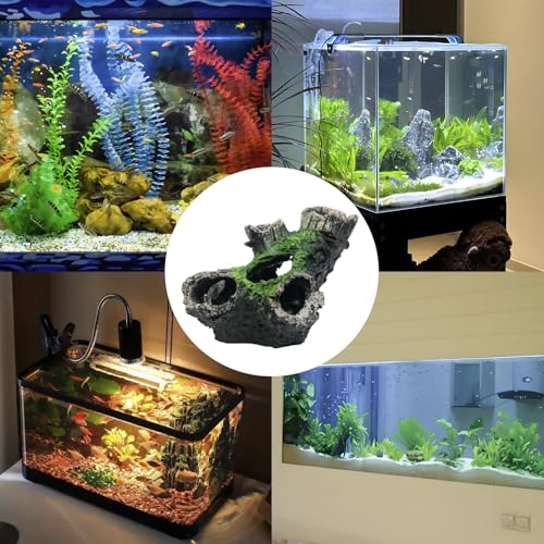 Aquarium Decoration Cave Resin Hollow Tree Trunk Ornament Fish Hideout for Aquarium, Style 2