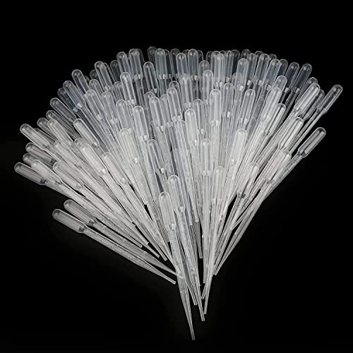 G2PLUS 200PCS 3ml Disposable Plastic Transfer Pipettes, Calibrated Pipettes Dropper for Liquid, Science Laboratory, Essential Oils, Experiment, Make up Tool - size: 3ml-200pcs