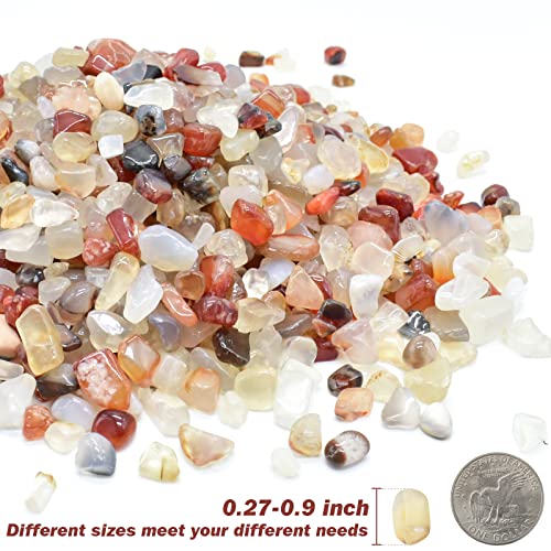Halatool 2.2LB Crystal Pebbles 0.27"- 0.79" Natural Landscaping Pebbles Aquarium Gravel Decorative Polished Stone Suitable for Plants Home Decoration DIY Handmade Fish Tanks Vase Filler - size: 2.2 LB, style: Crystal Pebbles