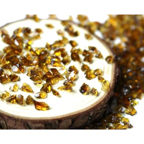 Brown Irregular Crushed Chips,DIY Craft Glitter Crystal Broken Glass Pieces,Bulk Transparent 2-4mm Glass Sprinkles, for Resin Art Vase Fill and Glitter Painting Jewelry Making(100g) - color: brown