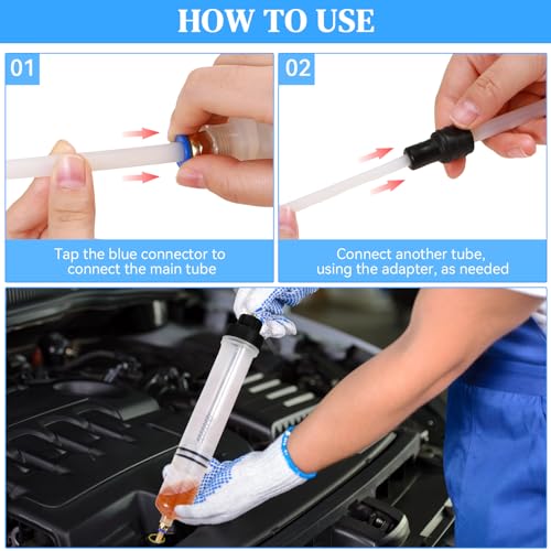 Gisafai 500cc Fluid Extractor Automotive Pump Manual Oil Extractor Pump Syringe for Gasoline Hand Cleaner for Power Steering, Hydraulic Fluid(Black) - color: Black, size: 500cc