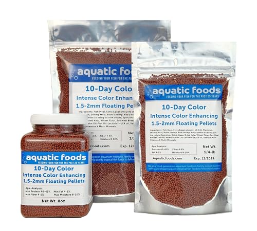 Ultra Intense Color Enhancing with a 10-Day Color Change, 1.5mm - 2mm Floating Pellets for Cichlids, Discus, All Baby and Small Tropical Fish & Pond Fish...1/4-lb Bag - size: 4 Ounce (Pack of 1)