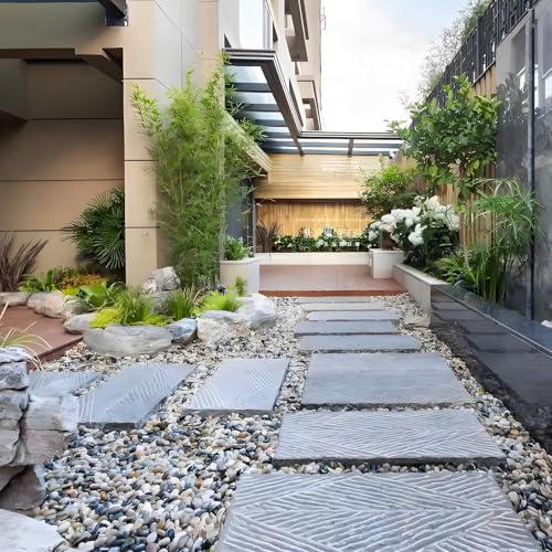 FANTIAN 40 lbs Large River Rocks for Outdoor Landscaping, 2-3 Inch Natural Decorative Pebbles for Potted Plants Aquarium Fountain Garden Rocks and Yard Paving Stones - size: 2-3 Inch, style: 40 Pounds