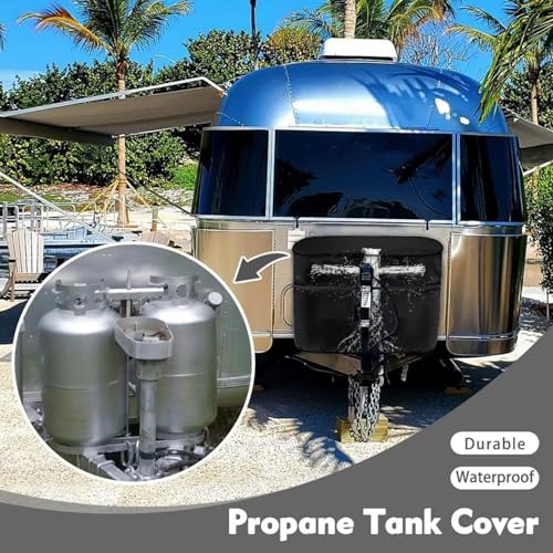 Cross Black 20 Pound Double for RV/Trailer/Camper Waterproof Heavy Duty Propane Gas Cylinder Cover All Weather Protection - color: Cross Black, size: S(20LB)