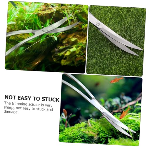 HANABASS Wave Stainless Steel Aquarium Scissor Rustproof Trimming Tool for Freshwater Plant Care Ergonomic Design for Comfortable Use for Aquascaping Low-Angle Trimming