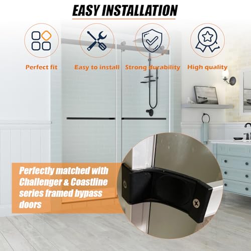 Shower Door Towel Bar Brackets for Bypass, Replacement Nylon Towel Bar Bracket Parts 2 Pcs